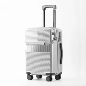 20 Inch Front Open Carry On Suitcase Women Men Spinner Trolley Multifunctional Travel Luggage with Lock - AliExpress Luggage