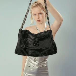 JACD Zhang Miao  Large Capacity Black Underarm Bag Women's Commuter Tote Crossbody Chain Bag Soft PU Leather Handbag - AliExpress Women's Handbags