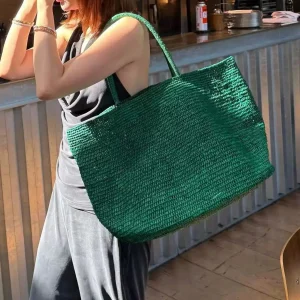 2026 Large Handwoven Rattan Tote Bag for Women Natural Straw Beach Bag Purse Luxury Shoulder Bags Handbag Summer - AliExpress Women's Handbags