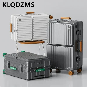 KLQDZMS 2026 New Front Opening Luggage With Aluminum Frame Compartment Password Box Women's Large Capacity Travel Suitcase - AliExpress Luggage