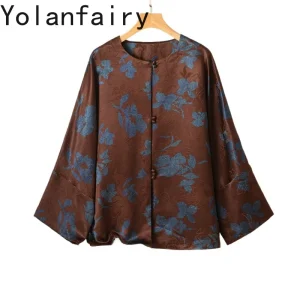 YOLANFAIRY 50mm 100% Real Mulberry Silk Shirts for Women Spring Autumn 2026 Luxury Watered Gauze Shirt Woman Blouse Elegant Tops - AliExpress Shirts & Blouses