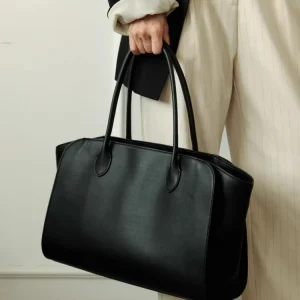 Black Fashion Unique Elegant Genuine Leather Women Tote BagHandbag Simple Real Leather Commuter Underarm Shoulder Bag Big - AliExpress Women's Handbags