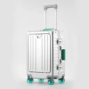 All-aluminum and magnesium alloy suitcase for women, 20-inch carry-on, men's fashion injection-molded wheel trolley with combina - AliExpress Luggage