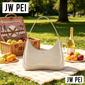 JW PEI Designer Croc Print Curved Shoulder Bag Women Solid Black Faux Leather Vintage Underarm Hobo Purse - AliExpress Women's Handbags