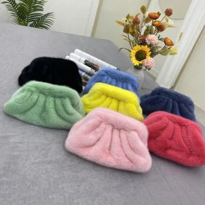 Real Mink Fur Bags Clutch Bag for Women Fur Handbags Purses Dumpling Women's Clutch Bag Ruched Cute Cloud Bag Luxury Party Bags - AliExpress Women's Handbags