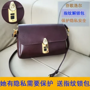 Fingerprint Unlock Niche Genuine Leather Women's High-End Flocked Top Layer Cowhide Single Shoulder Crossbody Commuter Underarm - AliExpress Women's Handbags