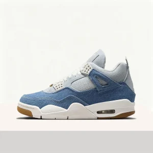 Nike Jordan Air Jordan 4 Fashion Denim Design Comfortable Mid-Top Retro Basketball Shoes Women's White Blue IB6716-100 - AliExpress Sneakers