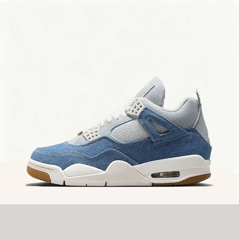 Nike Jordan Air Jordan 4 Fashion Denim Design Comfortable Mid-Top Retro Basketball Shoes Women's White Blue IB6716-100 - AliExpress Sneakers