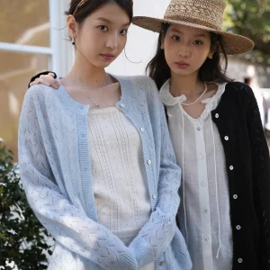 Botanique Plant Science 'Sicilian Spring' Knitted Sweater Hollow out Design Long Sve Women's Wool Blend Cardigan - AliExpress Sweaters&Jumpers