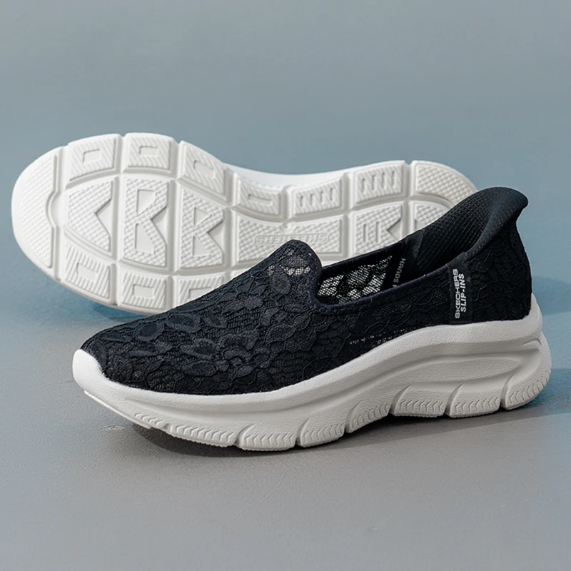 Skechers Women's Sneakers, Slip-On, Comfortable, Breathable, Cushioning, Wear-Resistant, Fashionable Casual Shoes 158858-Blk - AliExpress Sneakers