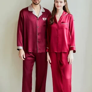 100% Mulberry Silk Couple Pajamas Set Valentine Anniversary Gift PJS Family Matching Pajama Suit Sleepwear for Women and Men PJ - AliExpress Women's Sleep & Lounge