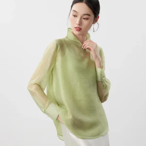 Elegant Pearl Button Loose Shirt Women's Spring New Style Eastern Charm Misty Beauty Scenic Poem Chimney Collar Fashionable L... - AliExpress Shirts & Blouses