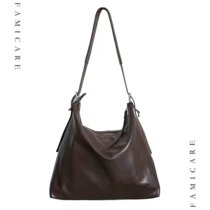 Large Capacity Minimalist Genuine Leather Messenger Bag Women Vegetable-Tanned Leather Tote Bags New Unisex Vintage Shoulder Bag - AliExpress Women's Handbags