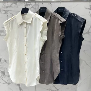 Retro Style Women's Slim Fit Shirt No Sleeve Turn-down Collar Workwear Style Vintage Weathered Simple Fashionable - AliExpress Shirts & Blouses