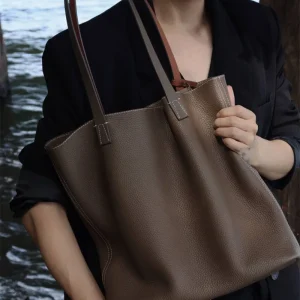 HOUSE OF HIYA New Large Soft Genuine Top-Grain Leather Tote Bag - Versatile Commuter Shoulder Bag with Premium Appeal - AliExpress Women's Handbags