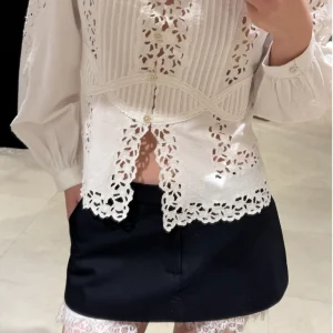 Elegant White Long Sleeve Embroidered Hollow Flower Heavy Work Shirt Women's Cotton Breathable Comfortable Fitting Spring 2026 - AliExpress Shirts & Blouses