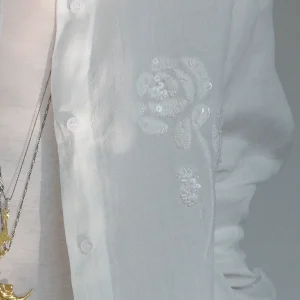 Italian Intellectual Flax Shirt Embroidered Design Long Sleeve Loose Fit Sun Protection Women's Fashion Breathable Skin-friendly - AliExpress Shirts & Blouses