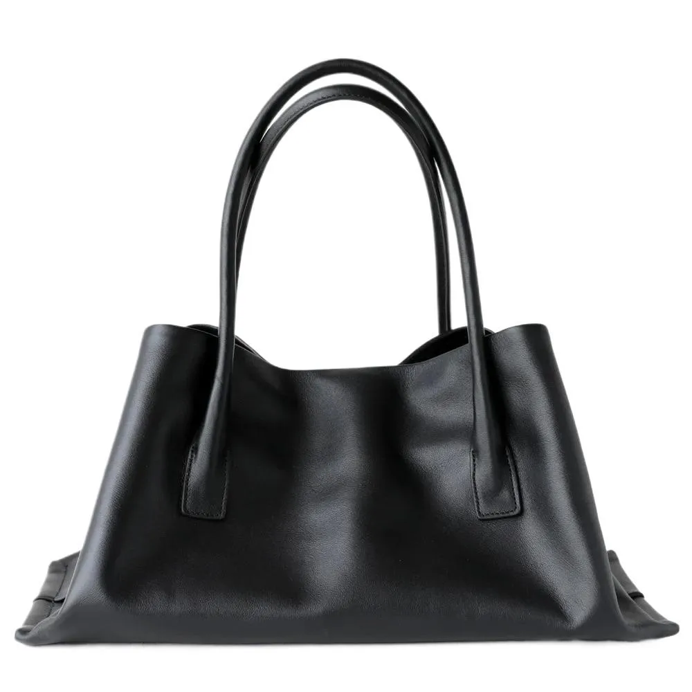 Euro Luxury Beige Black Color Large Capacity Trapeze Tote Full Grain Cowhide Leather Women Handbag Huge Commuter Tall Ladies - AliExpress Women's Handbags
