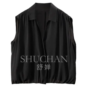 High Luxury Elegant Black Blouse Outstanding Temperament, Neat V-neck Loose Double-layer Silk Shirt Women's 48G7 - AliExpress Shirts & Blouses