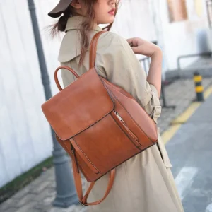 Luxury Genuine Leather Women Backpack Vintage Messenger Shoulder Bag Rucksack Book Laptop Schoolbag Girls Commuter Сумка Женская - AliExpress Women's Handbags