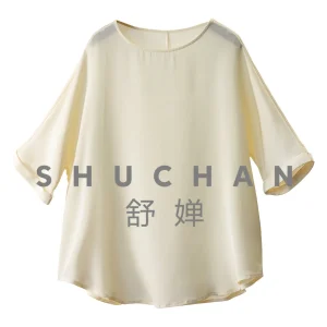 92% Natural Silk Blouse Summer Loose Cut Five-quarter Sleeve Shirt Women 59L7 Blusas Femininas Elegantes - AliExpress Shirts & Blouses