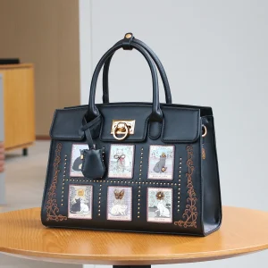 Elegant Large Capacity Women's Tote Bag Fashion Luxury Handbag British Style Embroidery  Pattern PU Leather Daily Use - AliExpress Women's Handbags