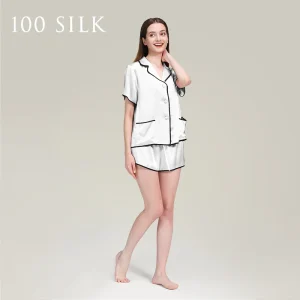 Women's Casual Silk Pajamas Set 100% Mulberry Silk Satin Loungewear French Style Light Luxury 19 Momme Thickness Summer L Size - AliExpress Women's Sleep & Lounge