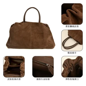 New Fashion Autumn Winter Frosted Cowhide Tote Bag Luxurious Lazy Style Suitable Commuting Carrying Real Leather Leather Handbag - AliExpress Women's Handbags