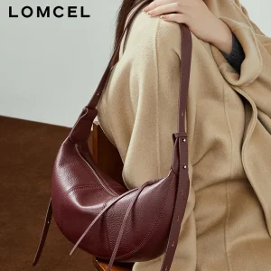 LOMCEL 155 Top layer cowhide cow horn bag with slanted crossbody design for dumpling bag. New style genuine leather small-sized - AliExpress Women's Handbags