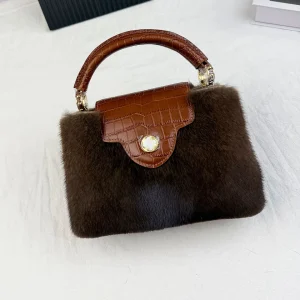 Luxury Mink Fur Handbag Women's Plush Tote Bag Elegant Woman's Bag Fashionable Bags for Women High-End Accessories - AliExpress Women's Handbags