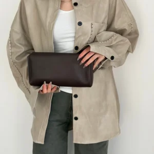 Women's new minimalist pure water dyed sheepskin delicate and soft handbag/makeup bag - AliExpress Women's Handbags