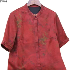 ZVAQS 100% Mulberry Silk Woman Clothes 2026 Premium Xiangyunsha  Silk Blouse Elegant Loose Fit Shirt for Elderly Women고퀄 티셔츠 - AliExpress Shirts & Blouses
