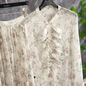 Elegant Floral Print Bee Embroidery Long Sleeve round Neck Sunshade Cover Shirt Cotton Original Design Loose Fit Women's Shirt - AliExpress Shirts & Blouses