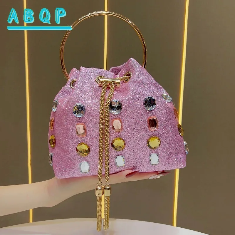 Evening Women's Bag Luxury Brand Diamond-encrusted Dinner Party Handbag Diamond-encrusted Shiny Women's Shoulder Crossbody Bag - AliExpress Women's Handbags