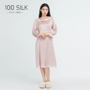 100% Mulberry Silk Long Sleeve Nightgown 22 Momme Silk Princess Nightdress Elegant Homewear Sleepwear for Women Nightshirts - AliExpress Women's Sleep & Lounge
