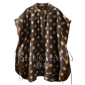 Luxury Old Money Shirt French Design Heavy Silk Fragrant Cloud Yarn with Cut Sleeves Shawl Shirt Women 54J9 - AliExpress Shirts & Blouses