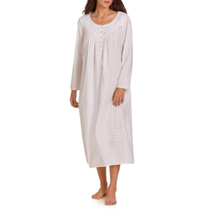 Sleepwear and Loungewear for Women - Poetic Woven Lawn Collection - 100% Cotton Longsleeve Full-Length Nightgown - AliExpress Women's Sleep & Lounge
