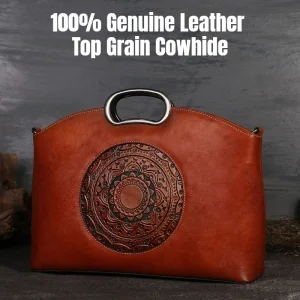 Tote Bag 100% Genuine Leather for Women, Vintage Handbag Large Capacity Retro Shoulder Bag, Top Grain Cowhide Top Handle Purse - AliExpress Women's Handbags