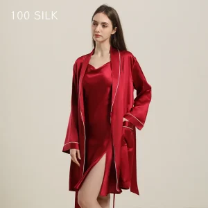22momme 100% Mulberry Silk Sexy Satin Night Robe Solid Color Wedding Bride Bridesmaid Robes Dressing Gown Kimono Bathrobe Pajama - AliExpress Women's Sleep & Lounge