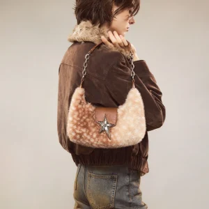 JACD Fashionable Fluffy Underarm Bag Women's Single Shoulder Crossbody Bag Autumn Winter Plush Bag Soft Zinc Alloy Hardware - AliExpress Women's Handbags