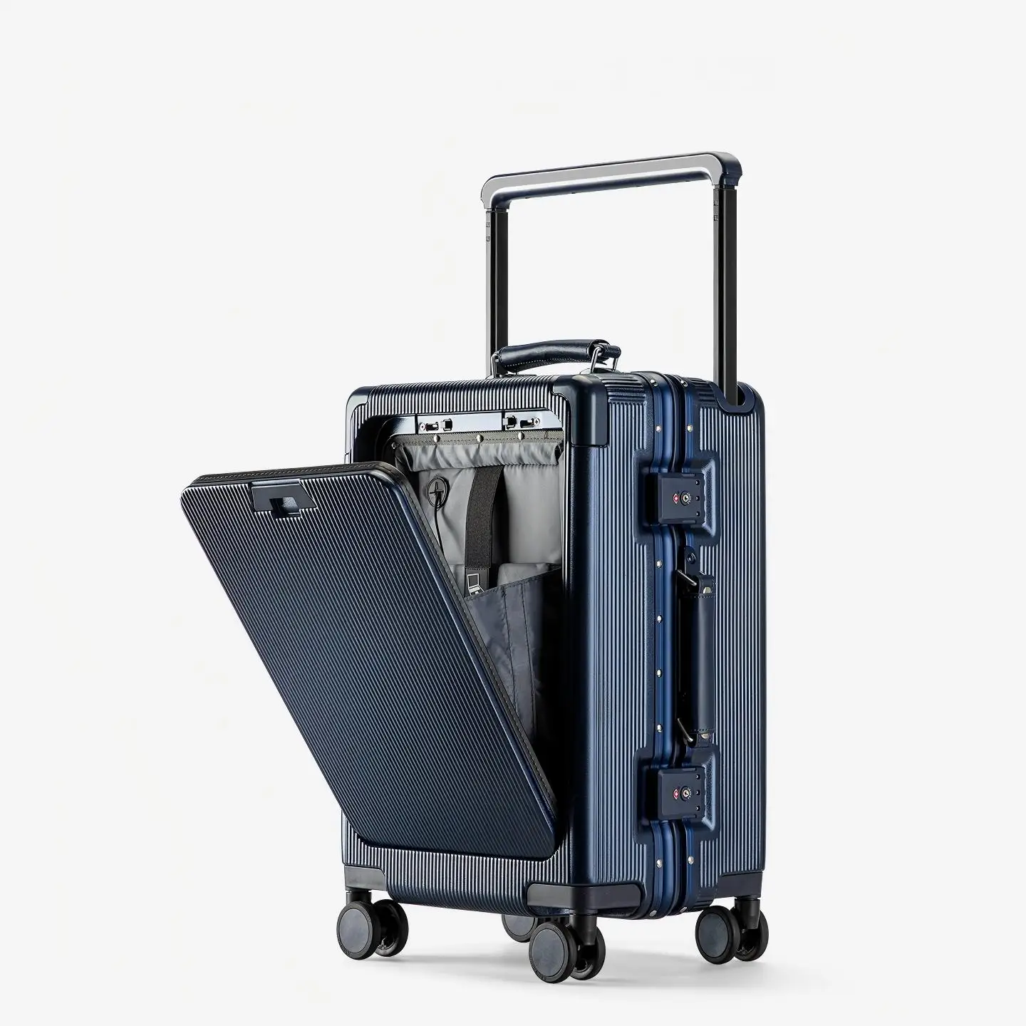 Wide Handlebar Rolling Luggage Front Opening Multi-Functional Women 20-Inch Small Lightweight Boarding Box 24-Inch Men Suitcase - AliExpress Luggage