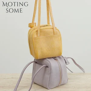 MOTINGSOME 2026 New in Handmade Fog Wax First Layer Cowhide Bags Woman Toast Bag Small Square Bag Tote Pillow Handbag Mini Purse - AliExpress Women's Handbags
