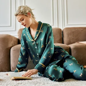 100% Mulberry Silk Pyjama Set Luxury Women Nightwear Pajama Set Spring Long Sleeve Trousers Homewear Button Down Chemise Pajamas - AliExpress Women's Sleep & Lounge