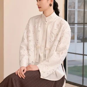 New Spring Handmade Embroidered Lace Open Cardigan Women's Shirt Chinese Style Buttoned Shirt Breathable Polyester Fiber - AliExpress Shirts & Blouses