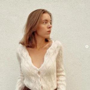 Maheimao women's cardigan, milky white knitted sweater, handcrafted knitted jacket, slim fit, socialite style, pure handmade new - AliExpress Sweaters&Jumpers