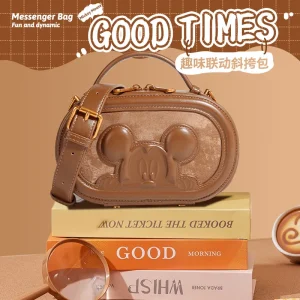 Genuine Disney Purses And Handbags Original Case Mickey Retro Coffee Fun Small Handbag Women's Temperament Small Square Bag 329 - AliExpress Women's Handbags