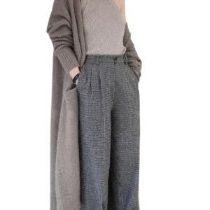 New pure mountain cashmere sweater in autumn and winter women's V-neck cardigan long lazy knitted coat with pocket - AliExpress Sweaters&Jumpers