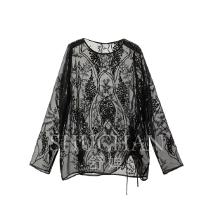 Thin Blouse Industry Ten Thousand Needles Embroidery Loose Micro Tip Natural Silk Smooth Shade Shirt Women's 58M7 - AliExpress Shirts & Blouses