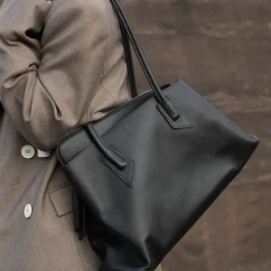 Concise Female Genuine Leather Large Capacity Bags Top Quality Zipper Ladies Handbag Solid Color Cowhide Single Shoulder Bag - AliExpress Women's Handbags
