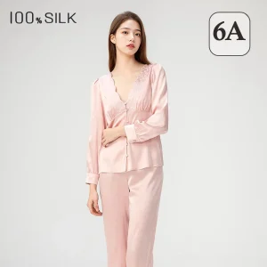 Luxury 19MM Mulberry Silk Sleepwear Women Long Sleeve Pants Elegant Casual Spring Autumn Homewear - AliExpress Women's Sleep & Lounge
